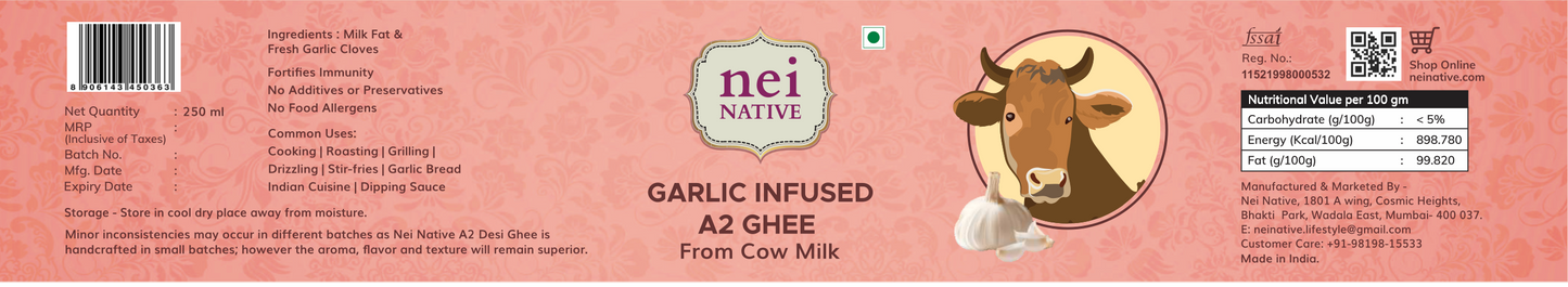 Garlic-Infused A2 Ghee