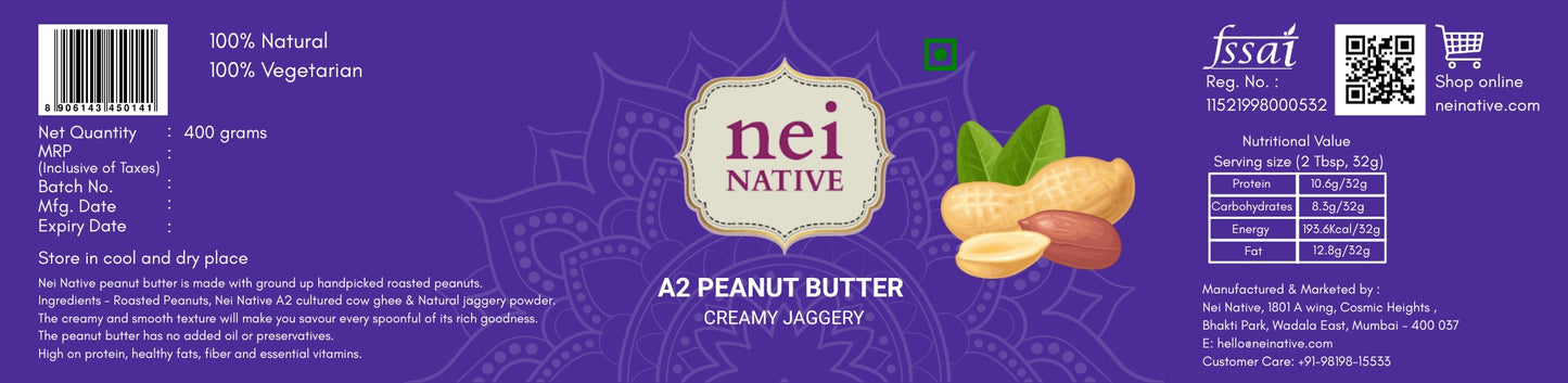 Nei Native A2 Peanut Butter
